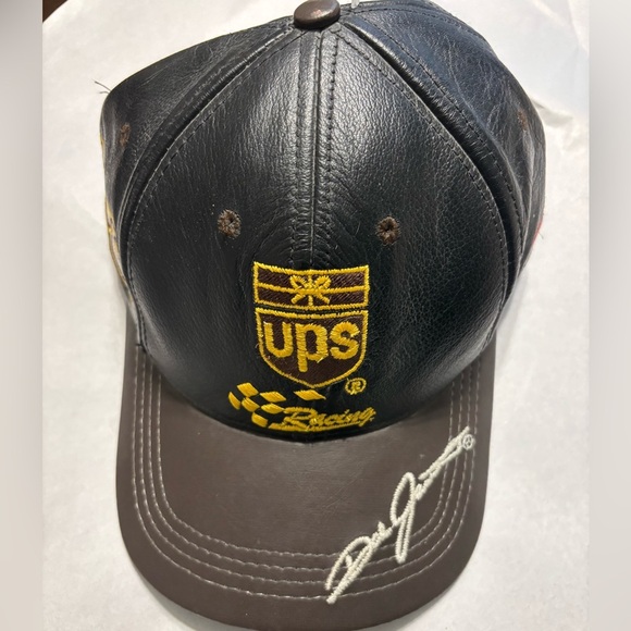 UPS Vintage Racing #88 Dale Jarrett Modern Headwear Hat/Cap leather black - Picture 2 of 7